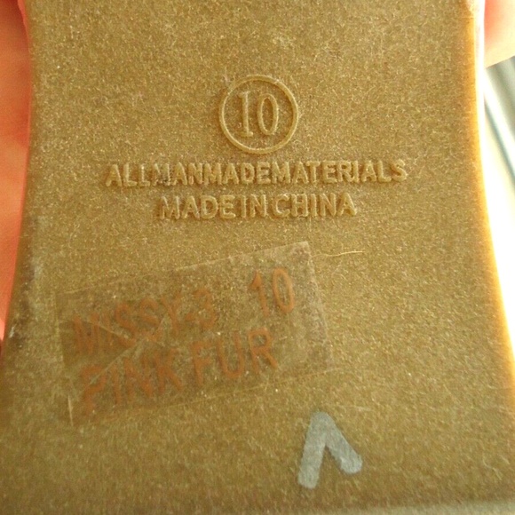 ANNA rhinestone flat-bottomed furry slippers women's slipper Size-10 #36 - Picture 6 of 6